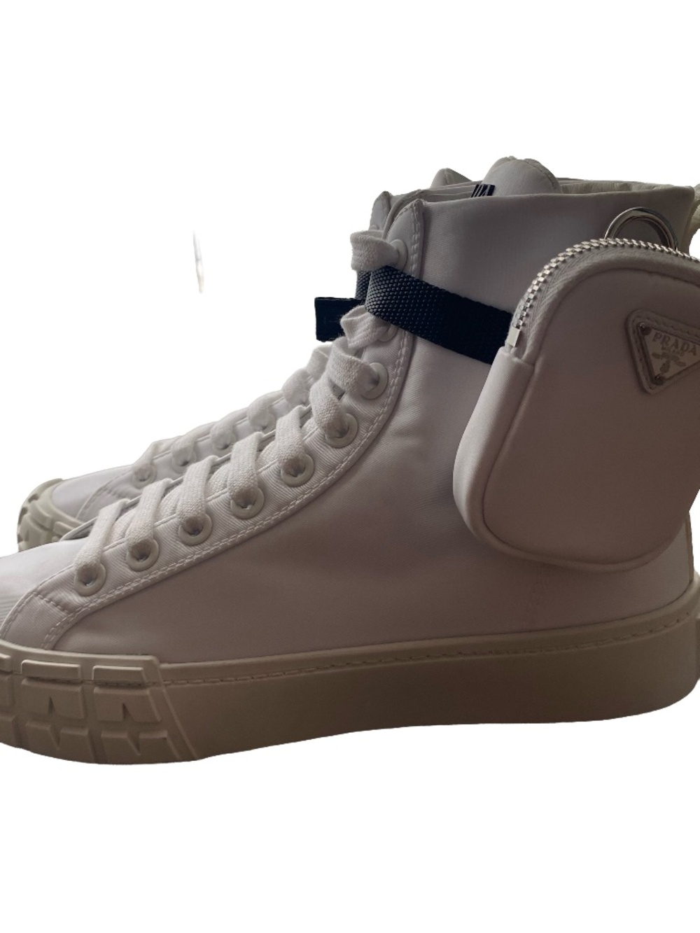 (MSRP: $1370) Prada Unisex Re-Nylon Nylon High Top Sneakers - Picture 5 of 9